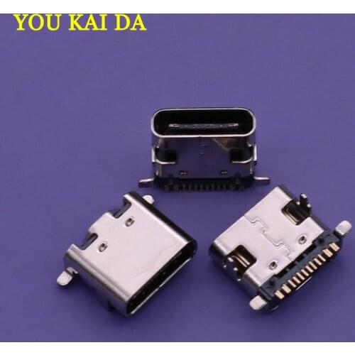 1PCS SMT USB 3.1 Type-C 16pin female connector For Mobile Phone Charging port Charging Socket Tow feet plug