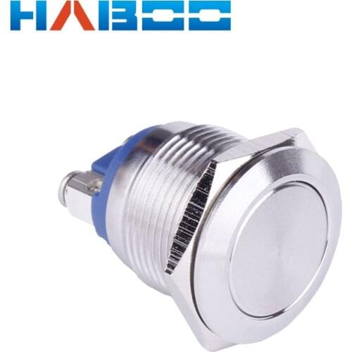 10PCS PACKING 19mm HABOO screw type anti-vandal reset switch 1NO stainless steal push button reset switch 3A 250V