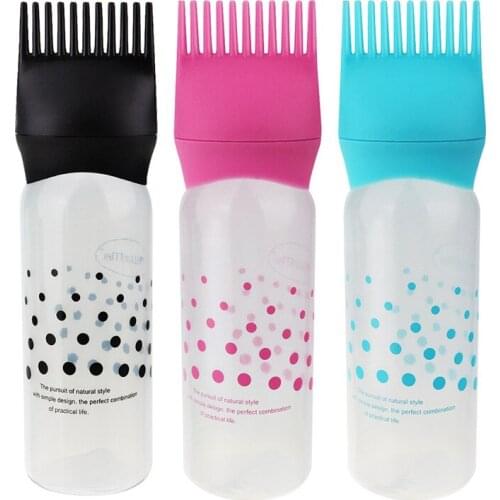 120ml Hair Dye Applicator Comb Bottle Salon Stain Dispensing Brush Simple Portable Design Practical Styling Coloring Tool