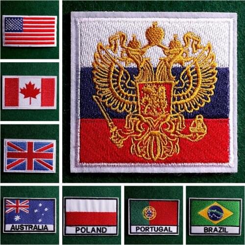 2PCs/Lot Embroidered Patch National Flag Patches On Clothes Sticker Patches With Iron Patch Iron-On Patches For Clothing Stripes