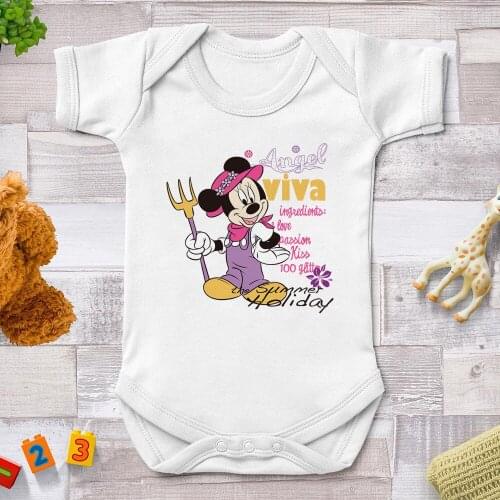 2021 Summer Baby Rompers Newborn Short Sleeve Baby Girl Boy Clothes Mickey Summer Holiday Infant Bodysuits Playsuit 0-24M