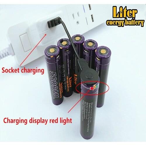 3PCS USB 5000ML Li-ion Rechargebale battery USB 18650 3500mAh 3.7V Li-ion battery + USB wire