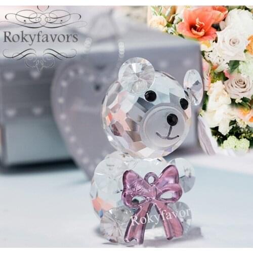 50pcs Crystal Bear Favors Kid Party Keepsake Baby Shower Baptism Gifts Event Giveways one Birthday Gifts