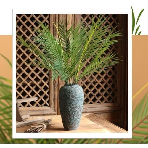 6 Forks 76cm Artificial Green Palm Leaf Plastic Tropical Tree Plants Garden Home Outdoor Decorations Scutellaria Fake Plants