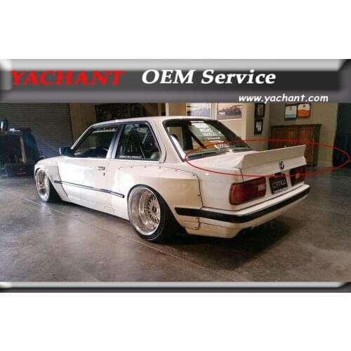 Car-Styling FRP Fiber Glass Trunk Spoiler Fit For 1984-1991 E30 Coupe GP PD RB Style Rear Trunk Spoiler Wing