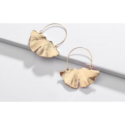 Big ear ring leaf pendant paragraphs female eardrop maidenhair tree female E-016