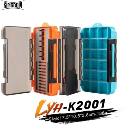 Kingdom Fishing Tackle Boxes Adjustable Board &EVA Side Design Double Sided Fishing Accessories Jig Head Lure Hook Boxes Storage