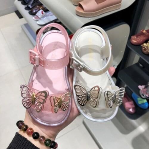 Childrens Mini Melissa Jelly Shoes 2020 new summer Butterfly Candy sandals Baby Girl Princess Beach Shoes Girl Sandals MN029