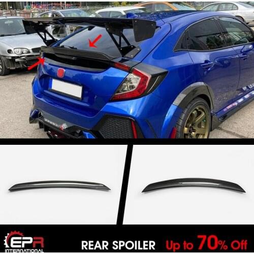 For Honda Civic FK7 FK8 5 Door Hatch back HK Style Carbon Glossy Finished Black Rear spoiler Wing Accessories