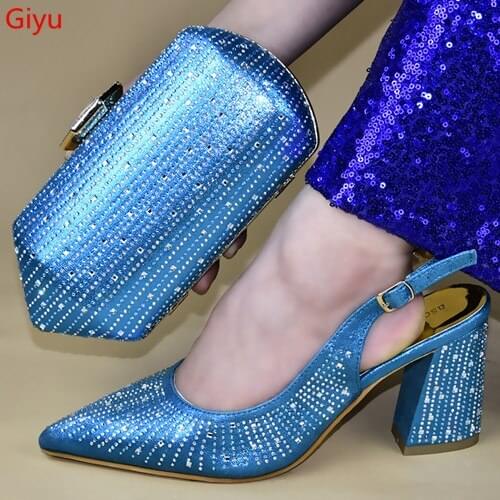 Doershow African Shoes And Bag Matching Set With fashion Hot Selling Women Italian Shoes And Bag Set For Party Wedding SSTY1-25