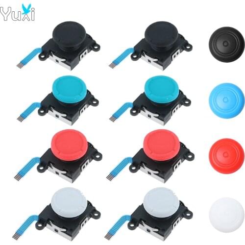YuXi 2pcs 3D Analog Joystick For Nintend Switch NS Joy Con Controller with Thumb Stick Grip Cap For JoyCon Left Right Sticks