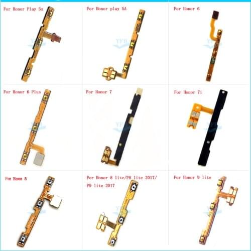 Power On Off Volume Button Switch Flex Cable For Huawei honor Play 5A 5x 8 6 plus 7 7i 8 9 P8 P9 lite 2017 Replacement parts