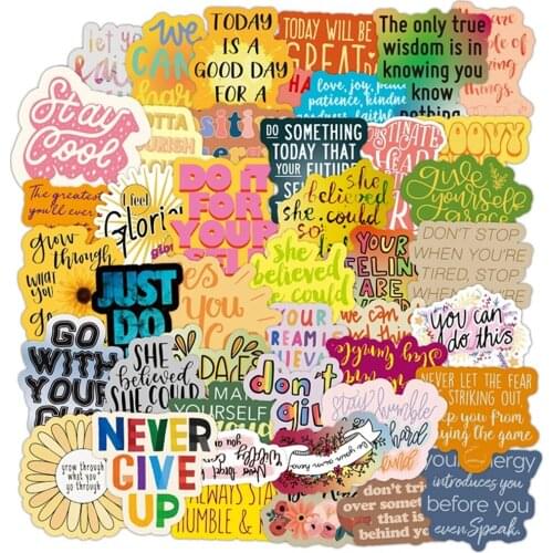 10/50PCS Motivational Phrases Sticker Inspirational Life Quotes DIY Laptop Study Room Scrapbooking Graffiti Decals Stickers F5