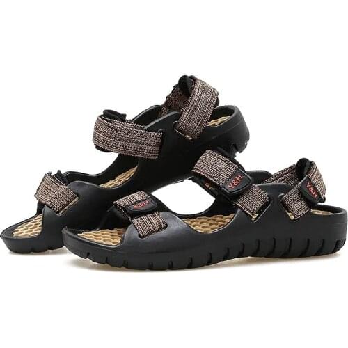 Mens Summer Sandals Open Toe Ribbon Beach Shoes Anti Slip Massage Casual Flat Sandals Waterproof Breathable Slippers Water Shoe