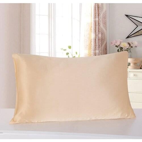 100% Mulberry Silk 19 mm 16 mm Pillowcases Champagne Silvery Colors 51X71cm with zipper 2 pieces on sale