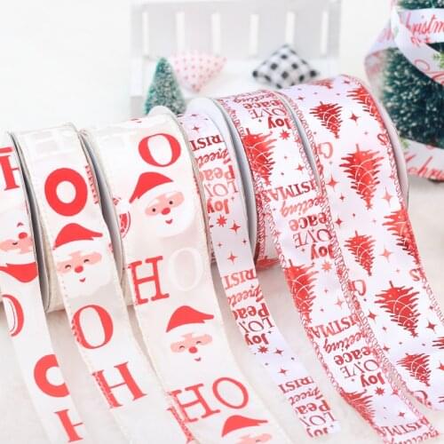 New5.5meter beautiful Christmas decoration ribbon strips 1.6CM-2.5CM width diy Christmas tree bow gift bouquet packaging ribbons