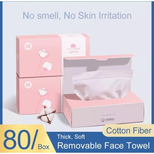 Disposable Face Towel 100% Cotton Soft Towel 60/80pcs Boxed Napkins Household Outdoor Travel Portable Pure Cotton Dry and Wet