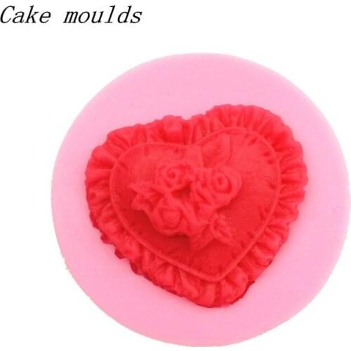 Wholesale Silicone mold RS024 Mini Rose Heart shape clay Craft mold decoration Fondant cake chocolate mold