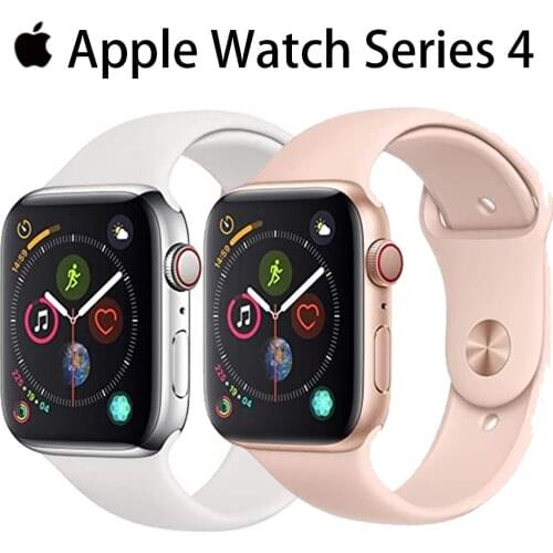 Original and used Apple Watch Series 4 (GPS, 40/44MM) -90% New Stainless Steel Case with White/Gold/Black Sport Band Smart Watch