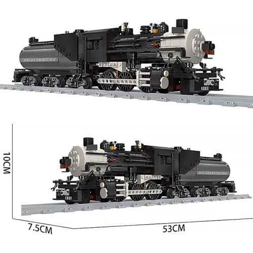 Traffic rail steam model railway set building block expert locomotive long-distance train DIY adult childrens toy birthday gift