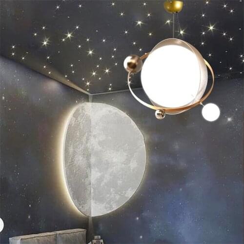 Nordic Modern Planet Globe Pendant Lights Living Room Children Bedroom Study Art Decor Hanging Lamp LED Creative Luminaire Lamps