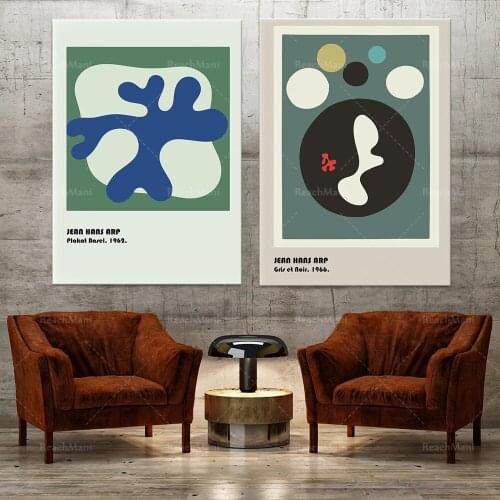 Jean Hans Arp Prints, Boho Poster Color Field Painting, Bauhaus Wall Art