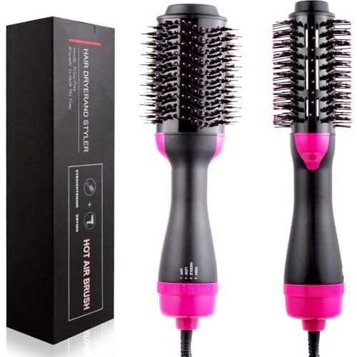 Hot Air Brush Professional Hair Straightening Combs Volumizer Electric Blow Dryer Negative Ion Curler Heating Comb