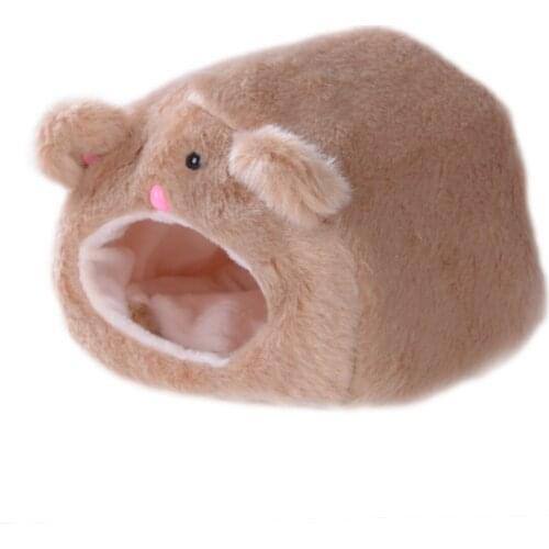 Cute Rats Hamster Winter Warm Hanging Cage Hammock Cute Bear House with Bed Mat