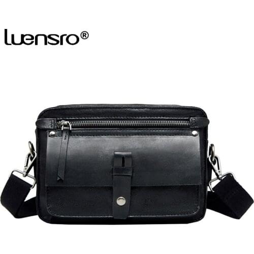 Genuine Leather Men Messenger Bag Vintage Man Crossbody Bag Handbags Purse Large Capacity Male Shoulder Bags Bolsos