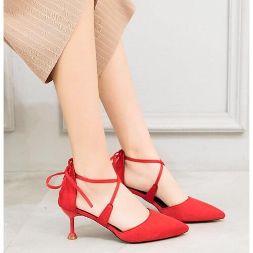 Spring Women Shoes Side with Pointed Toe Pumps Dress Shoes High Heels Elegant Wedding Shoes tenis feminino sandals HOT U14-89