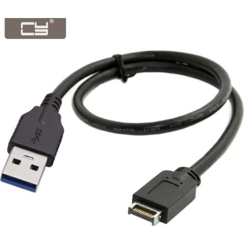 Chenyang USB 3.1 Front Panel Header to USB 3.0 Type-A Male Extension Data Cable 50cm