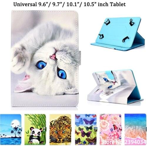 Universal Case for 9.6 9.7 10 10.1 10.5 Inch Tablet Cover for iPad Pro Air 2018 Samsung Huawei PU Leather Stand Funda Shell