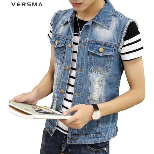 Мужские джинсовые жилеты VERSMA China At AliExpress