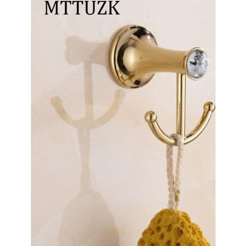 Vidric Golden/Chrome Stainless Steel Robe Hooks Wall Hook Clothes Hanger Towel Hooks Clothes Hooks With Jade Gancho