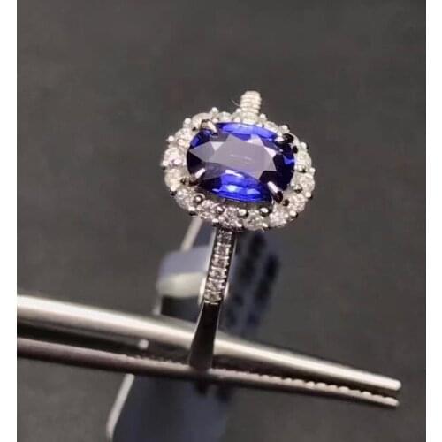 Vintage Engagement Wedding Ring for woman genuine blue topaz ring real 925 Solid Sterling Silver jewelry ring for lady