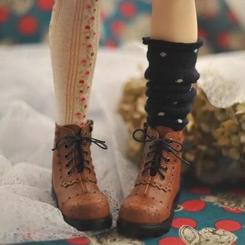 BJD doll shoes cut leather boots 1/4 1/6 Yosd sixths baby shoes mahogany GL shoes