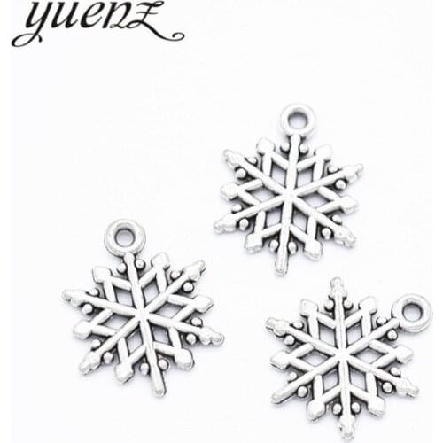 YuenZ 20pcs snowflake Charms Tibetan Silver Bronze Pendants Antique Charm Jewelry Making DIY Handmade Craft 20*15mm L509