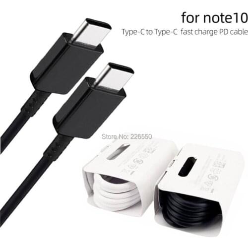 100pcs Note 10 USB Type C to TypeC Cable for Samsun Note 10 Support PD QC3.0 Quick Charge for Type-C Devices