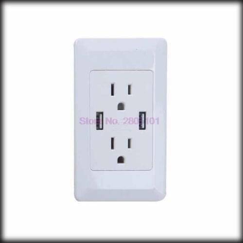 By dhl or ems 50 pieces Waterproof Dual USB Port Wall Socket Charger AC Power Adapter Receptacle Outlet Plate Panel Station