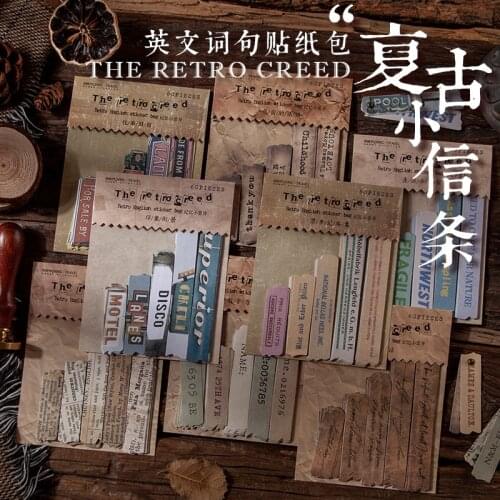 60pcs/lot Kawaii Stationery Stickers Retro little creed Diary Planner Decorative Mobile Stickers Scrapbooking DIY Craft Stickers