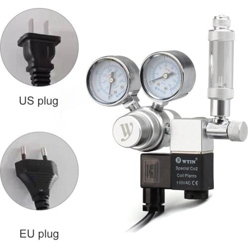 Aquarium CO2 Regulator CO2 Pressure Regulator with Bubble Counter Check Valve for Aluminum Cylinder W21.8 CGA320 G5/8 Interface