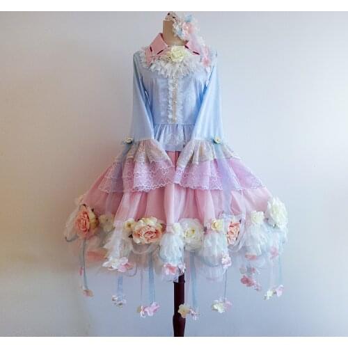 Anime Touhou Project Komeiji Satori Outfit Lolita Flower Dress Gorgeous Uniform Cosplay Costume Women Halloween Free Shipping