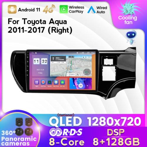MEKEDE For Toyota Aqua 2011 - 2017 Right Car Radio Multimedia Video Player Navigation stereo GPS Android 10 No 2din 2 din dvd
