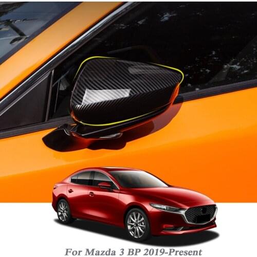 Car Styling Rear View Mirror Sequin For Mazda 3 BP 2019-Present Car Rearview Mirror Cover ABS Chrome External Decoration Frame