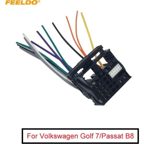 FEELDO 5Pcs Car Radio Stereo Headunit Wring Harness For Volkswagen Golf7(MK7/MQB)/Passat B8 OEM MIB Radio #FD6255