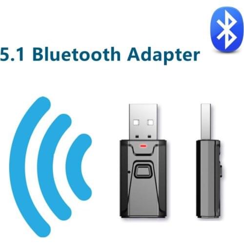 V5.1 USB Bluetooth 5.1 Adapter Transmitter Bluetooth Receiver Audio Bluetooth Dongle Wireless USB Adapter for Computer PC Laptop