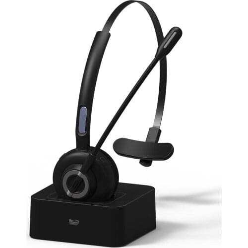 Wireless Bluetooth Headset for Trucker Office Headset with Noise-Suppressing Mic Bluetooth4.1 180H Charging Base Traffic Headset
