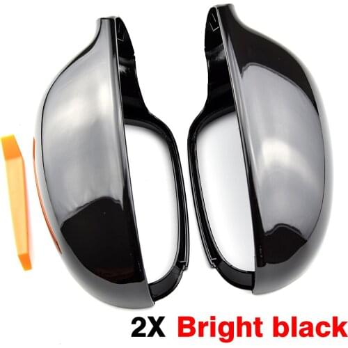 For VW Golf MK5 GTI Jetta 5 (bright black) carbon fiber Passat B6 B5.5 side mirror cover 2-piece Sharan Golf Plus Variant EOS