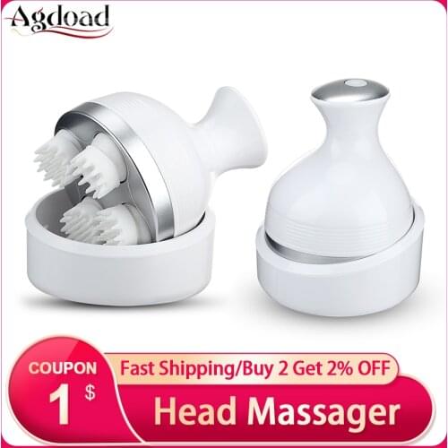 Electric Head Scalp Massager 3D Silicone Relaxing Body Massager Kneading One Button Control USB Charging Health Care
