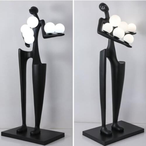 Figure Sculpture Light Luxury Floor Lamp Furniture Hotel Lobby Exhibition Hall Abstract Art Big Decorations